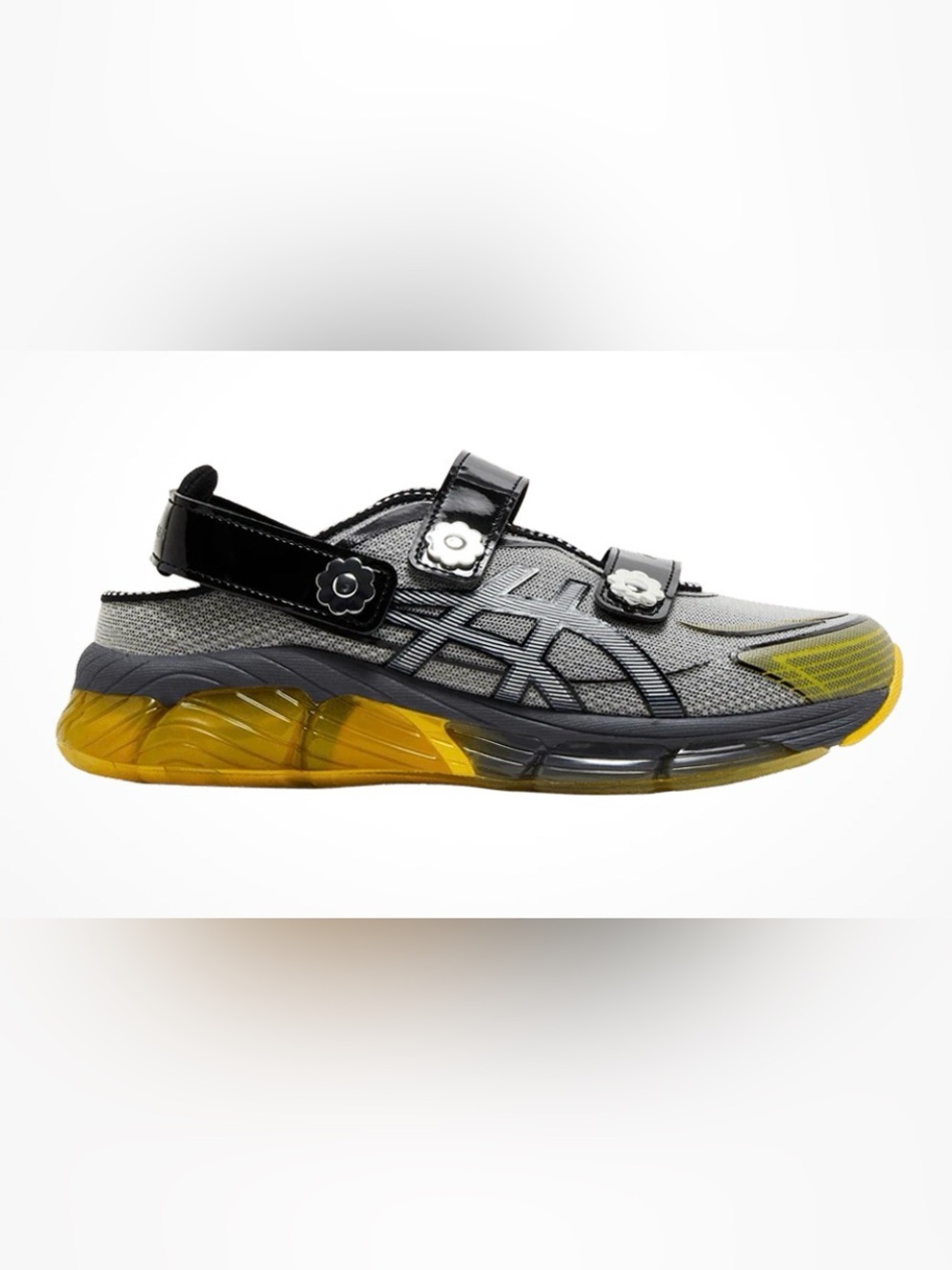 Asics Black and Yellow trendy open back sneaker